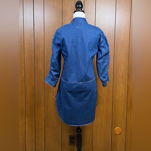 Burberry Button Down Denim High-Low Blue Jean Shirt Dress Size 4 - Picture 2 of 9